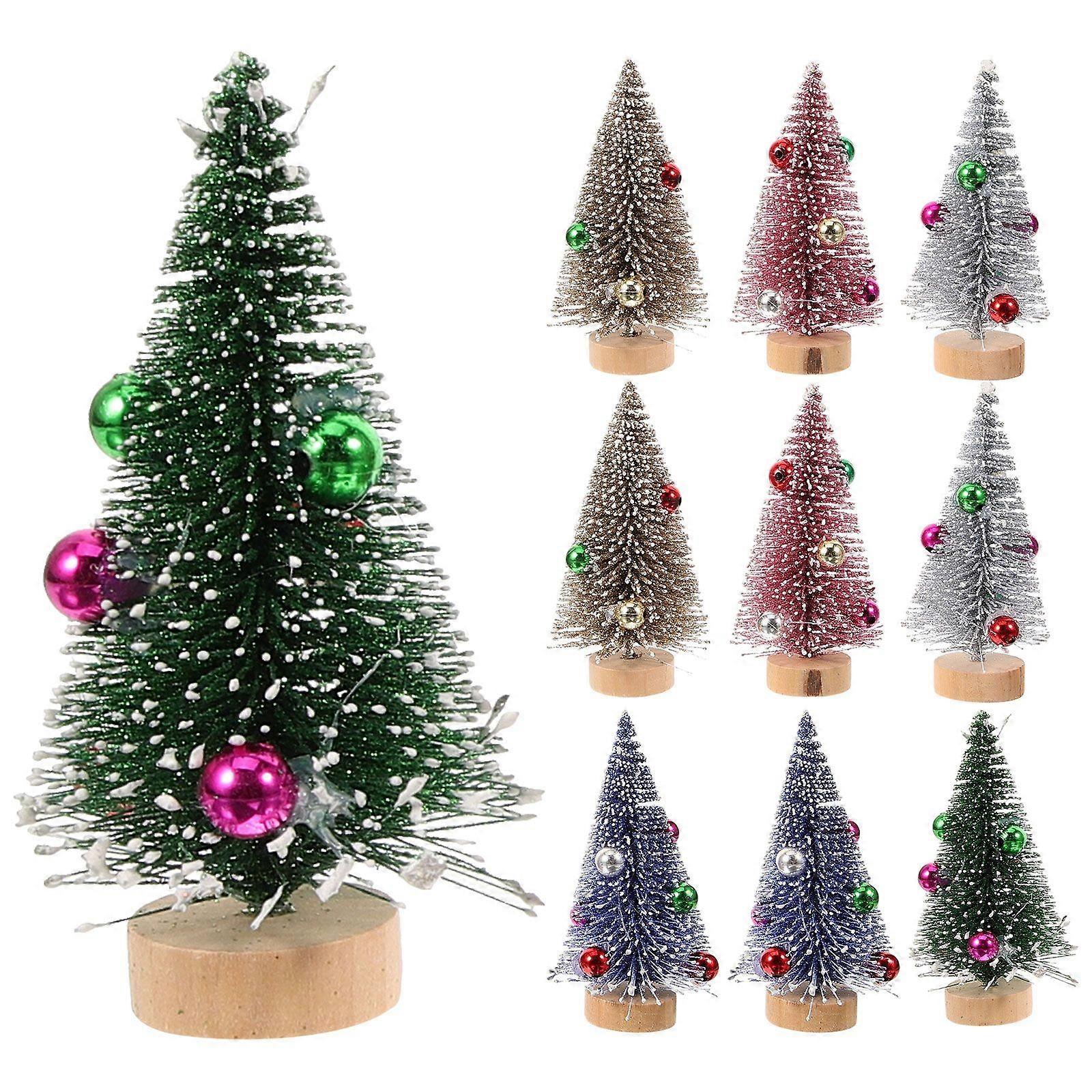 12pcs Simulation Christmas Tree Mini Xmas Tree Christmas Desktop Party Decor