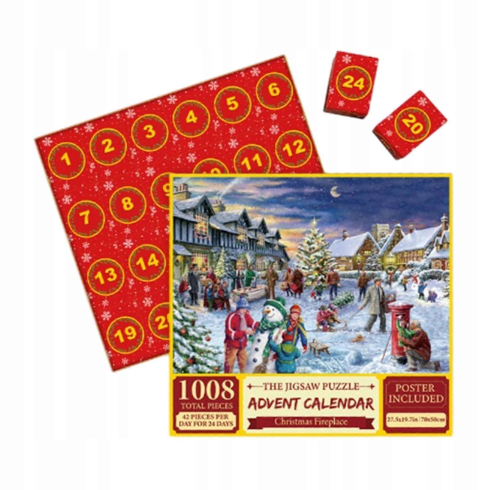 Festive Puzzle Calendar for Christmas - 24 Days Advent Village Display