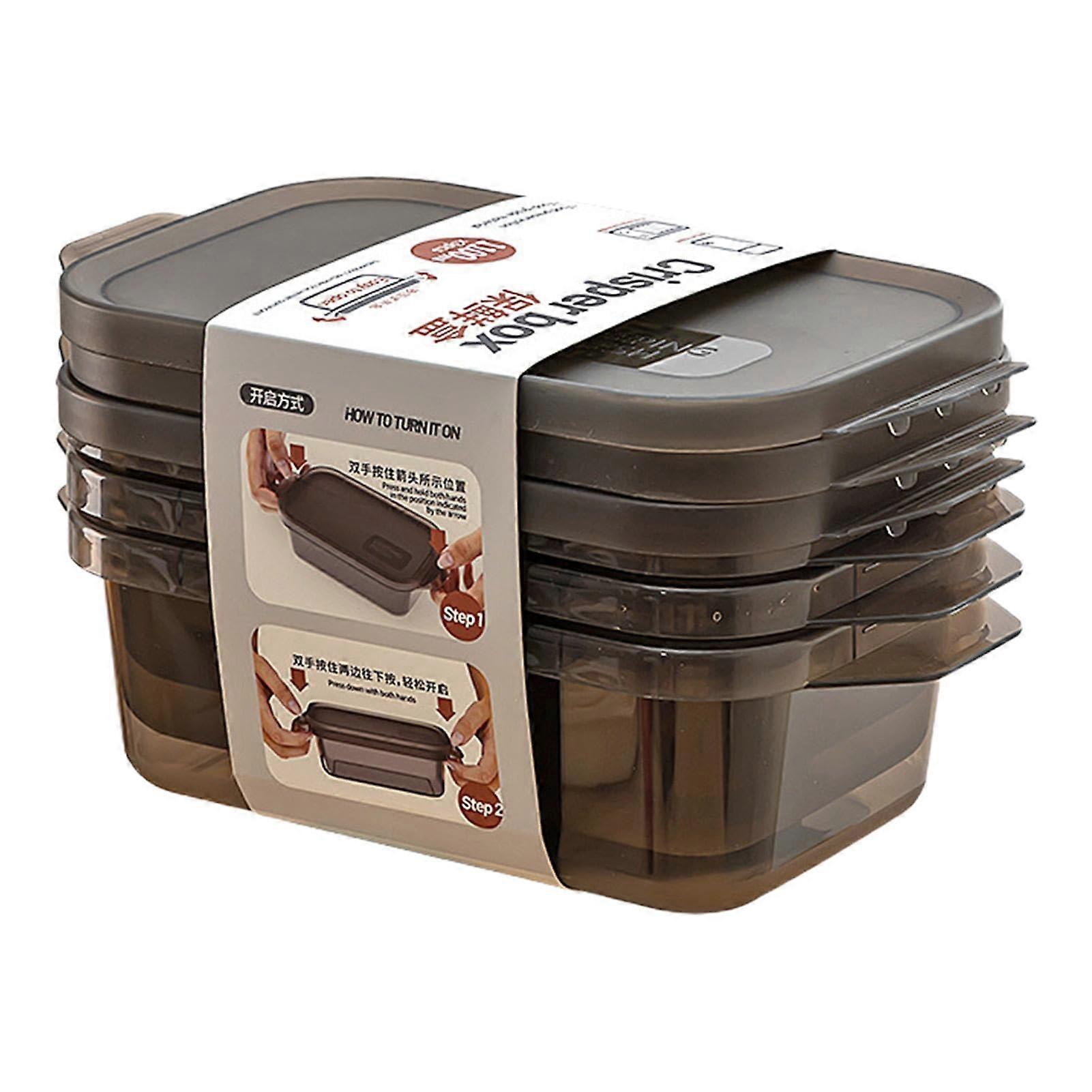 Fridge Organizer Bins with Press Lid Fruit Storage Box for Refrigerator Kitchen Pantry