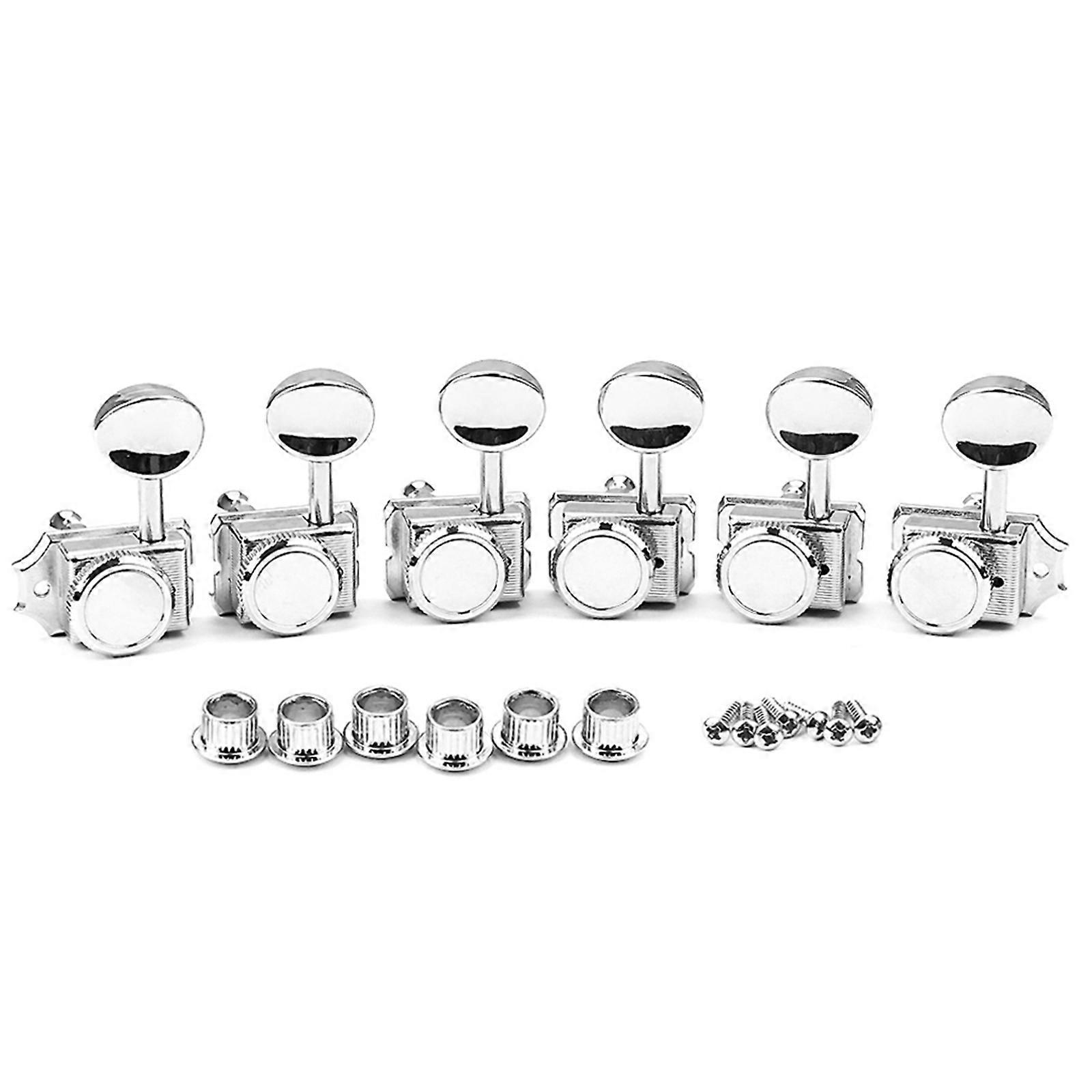 Guitar Locking Tuners Tunings Key Pegs 6 inline Vintage Electric Guitar Machine Head 6L Guitar Accessory Easy to Use Multicolor