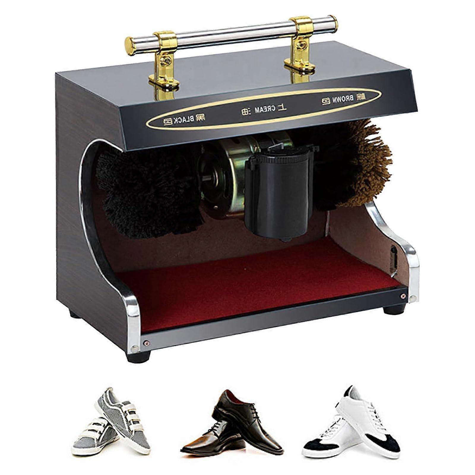 Induction Shoe Polisher with Automatic Infrared Sensor, Portable Low Noise Brush for Home Cleaning (A B)