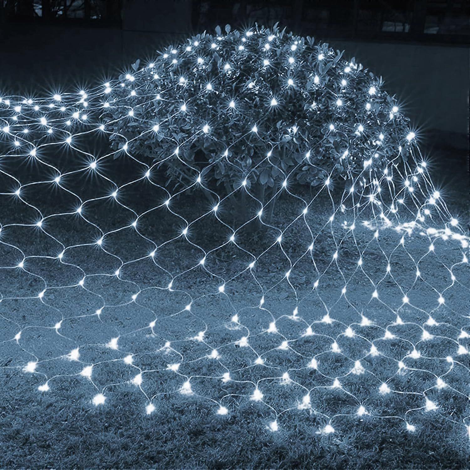 Dazzle Bright Christmas 360 LED Net Lights, 12FT x 5 FT Connectable Waterproof String Lights Clear Wire with 8 Modes, Christmas Decorations for Indoor