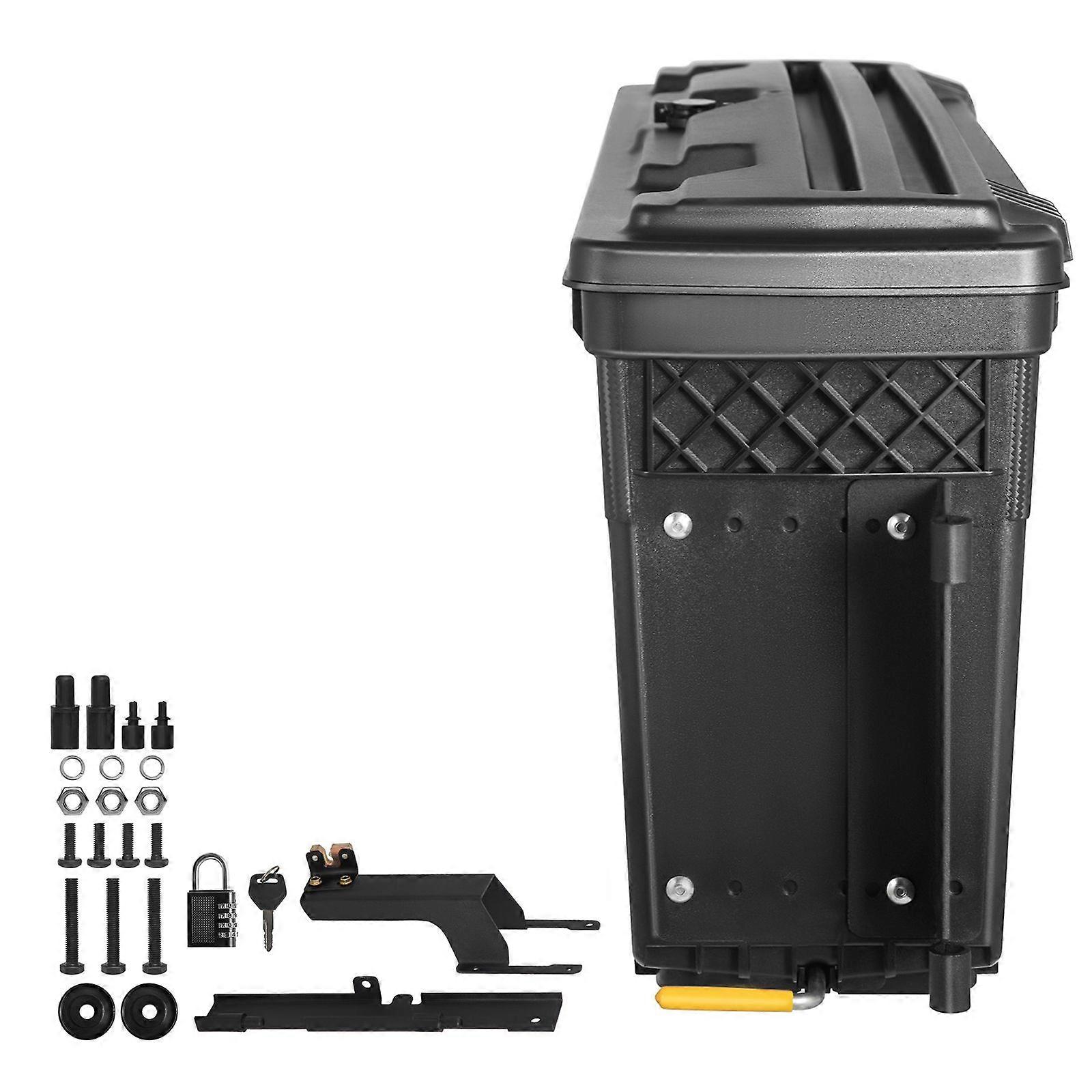 Truck Bed Storage Box, Lockable Swing Case with Password Padlock, 6.6 Gal/25 L ABS Wheel Well Tool Box, Waterproof and Durable