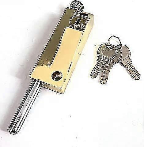 ステンレス製スイング&スライドドアセキュリティロック、盗難防止厚み付きボルト(ゴールド)