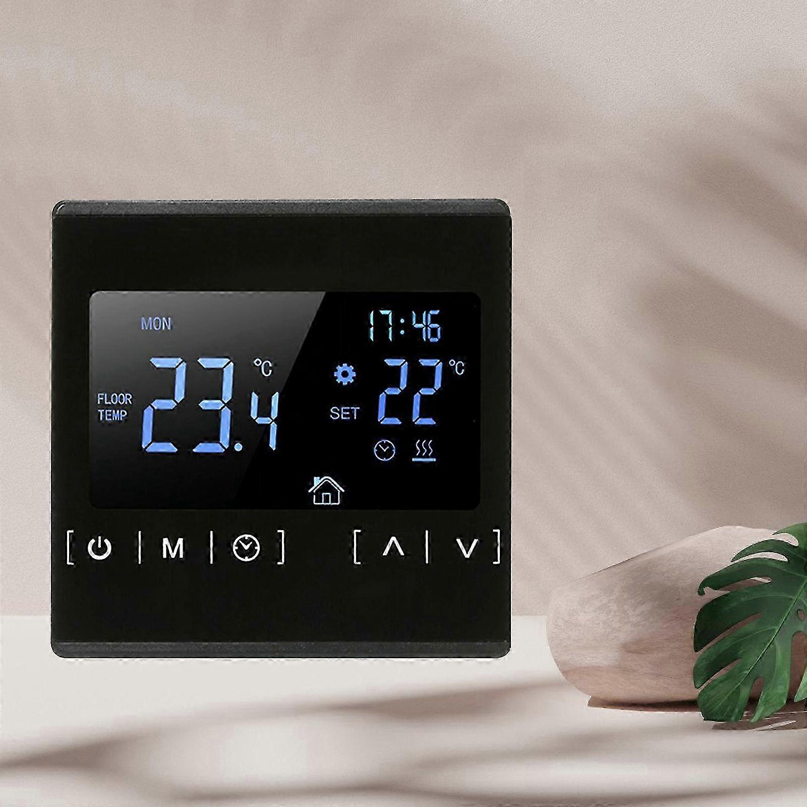 Programmable Thermostat for Underfloor Heating Systems Gas Boiler and Humidity Monitoring Precise Temperature Regulation White