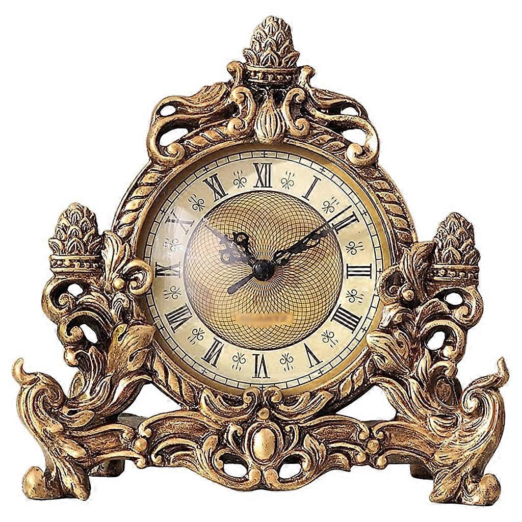 Vintage Retro Desk Clock Analog Battery Operated Silent Sweep for Home Office Decoration