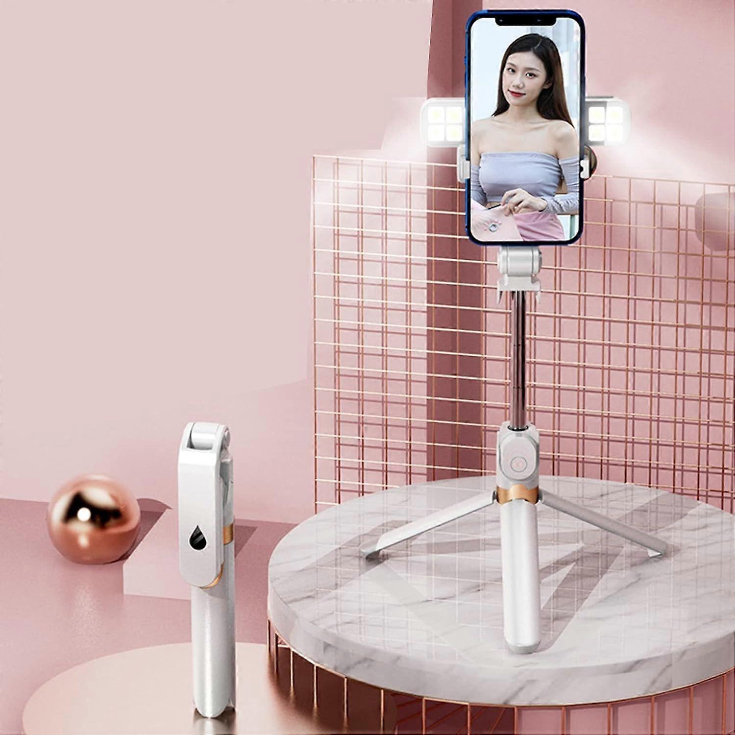 Selfie Stick Tripod,Extendable Selfie Stick Tripod with Dual LED Ring Light with Wireless Remote