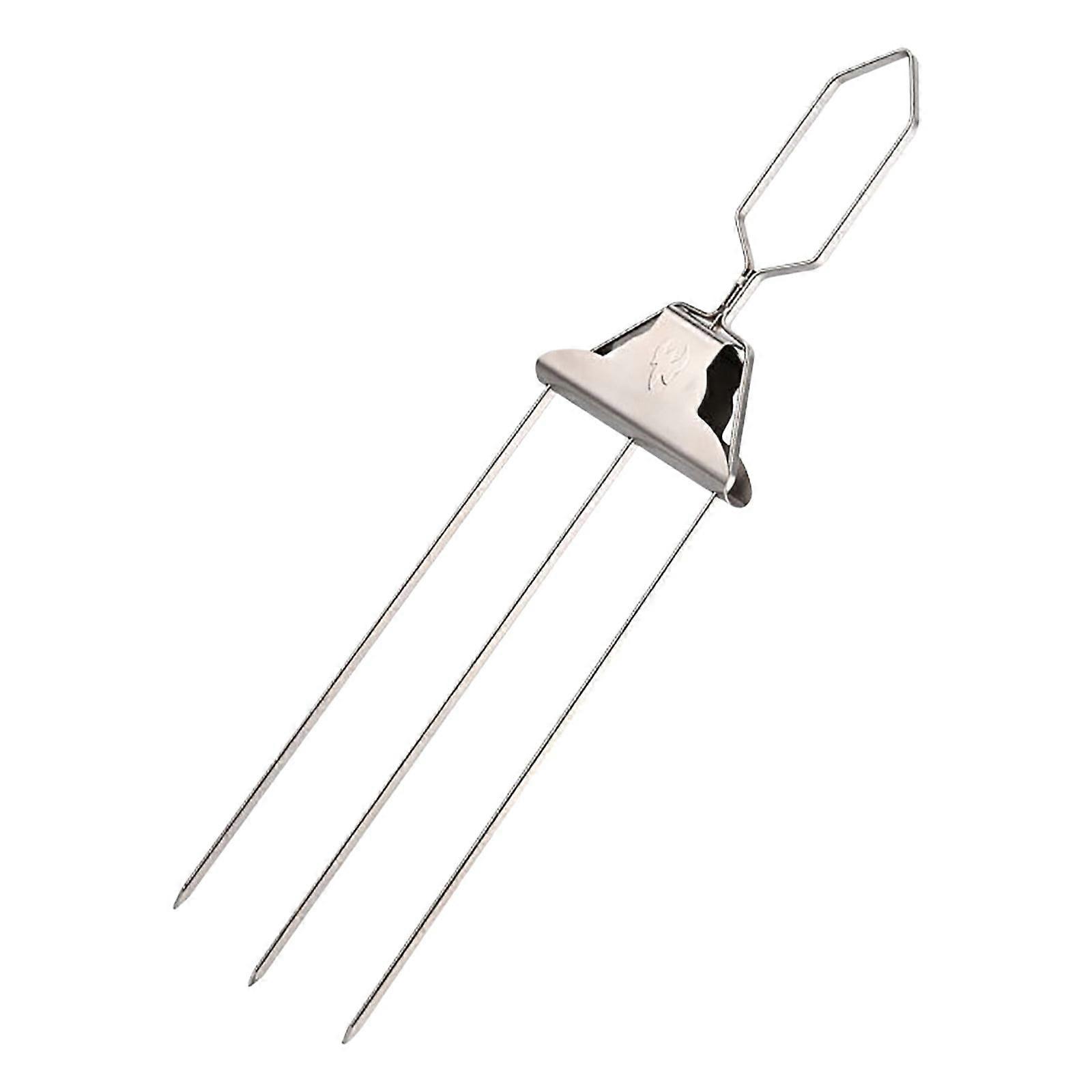 Dvruxg Stainless Steel BBQ Skewers Easy Sliding Pusher Grilling Tool Multi-Claw Meat Shrimp Chicken Skewers Ergonomic Design Barbecue Kabobs