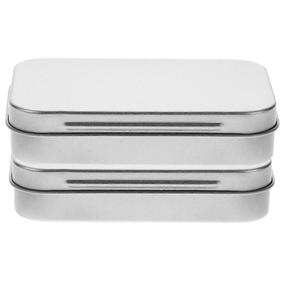 Tinplate Storage Boxes for Candy Storage 2Pcs Silver Metal Candy Containers