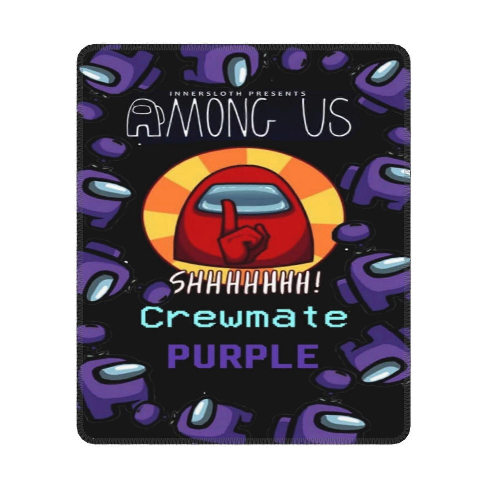 Among Us Mouse Pad 10x12 Inch with Stitched Edge, Non-Slip Rubber Base, Washable Lycra Cloth, Compatible with Computers and Laptops