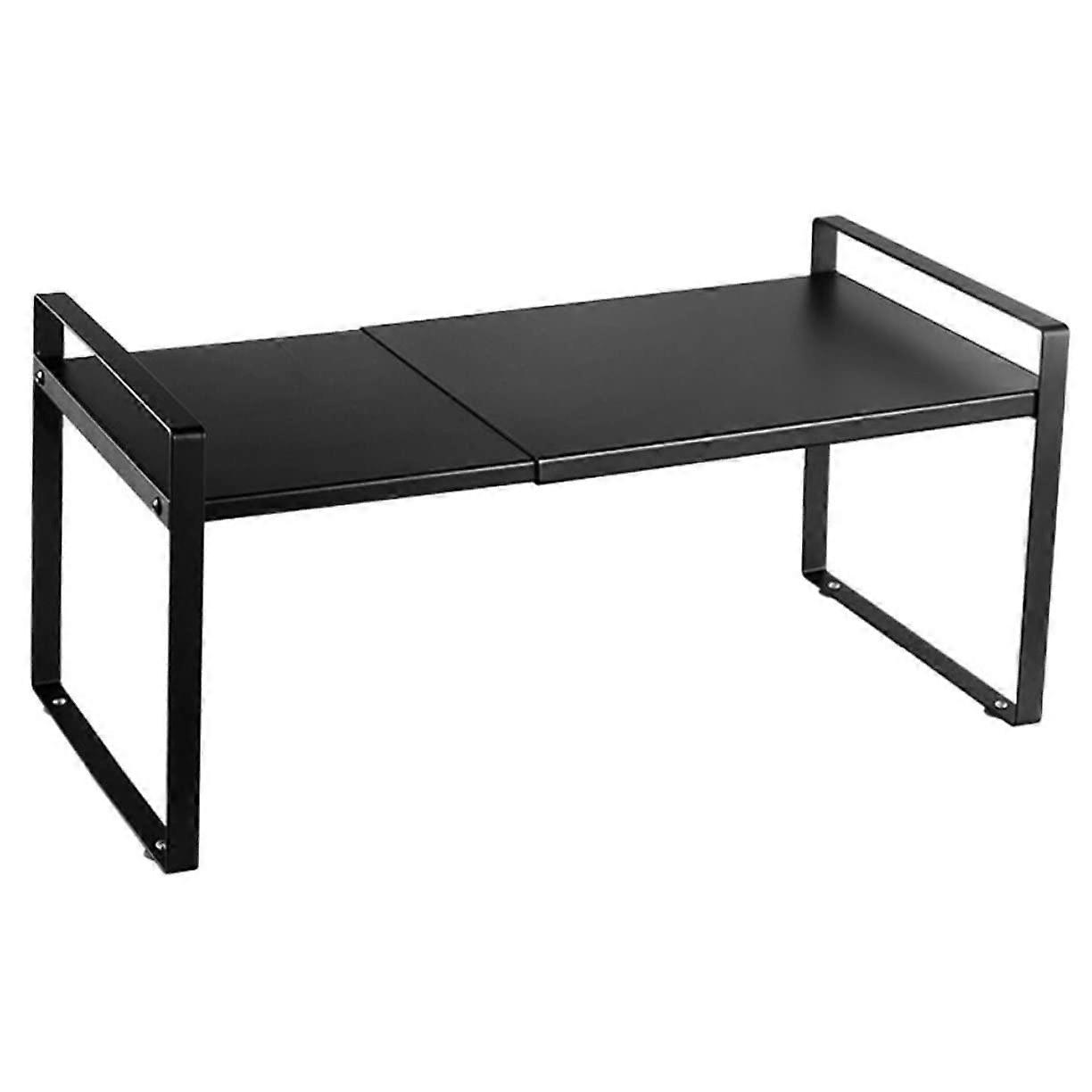 Adjustable Kitchen Storage Rack with Retractable Design, Sturdy Carbon Steel Countertop Organizer