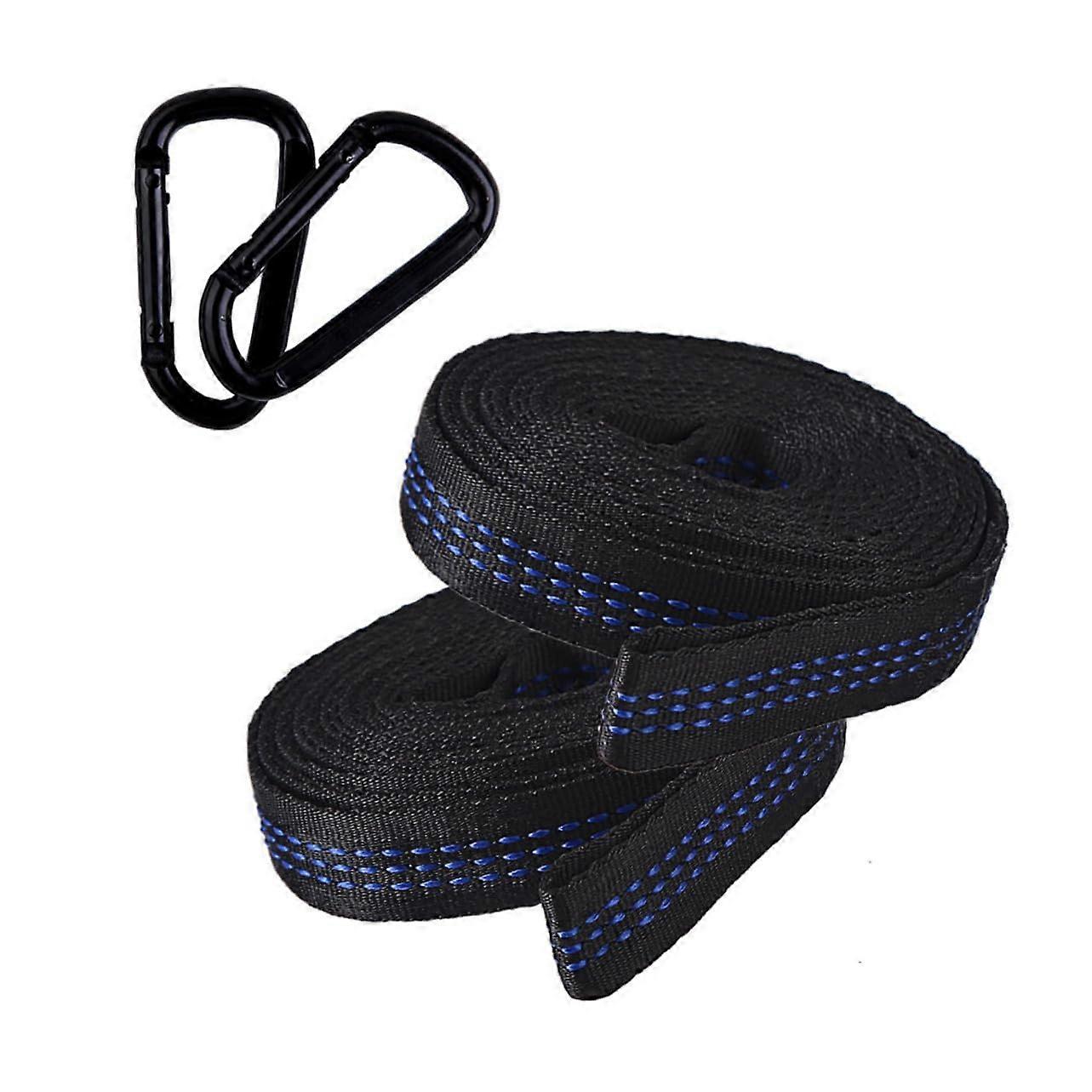 Hammock Tree Straps Adjustable Length with Carabiners, WeatherResistant for Camping Outdoors