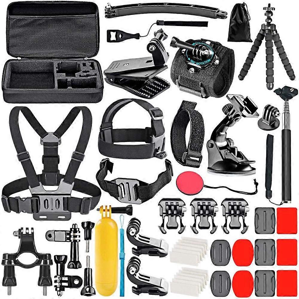 50-in-1 Accessories Kit with Camera Bag, Selfie Stick, Tripod, Strap Compatible For GoPro, DJI Osmo, Insta360, SJ, AKASO, XTU