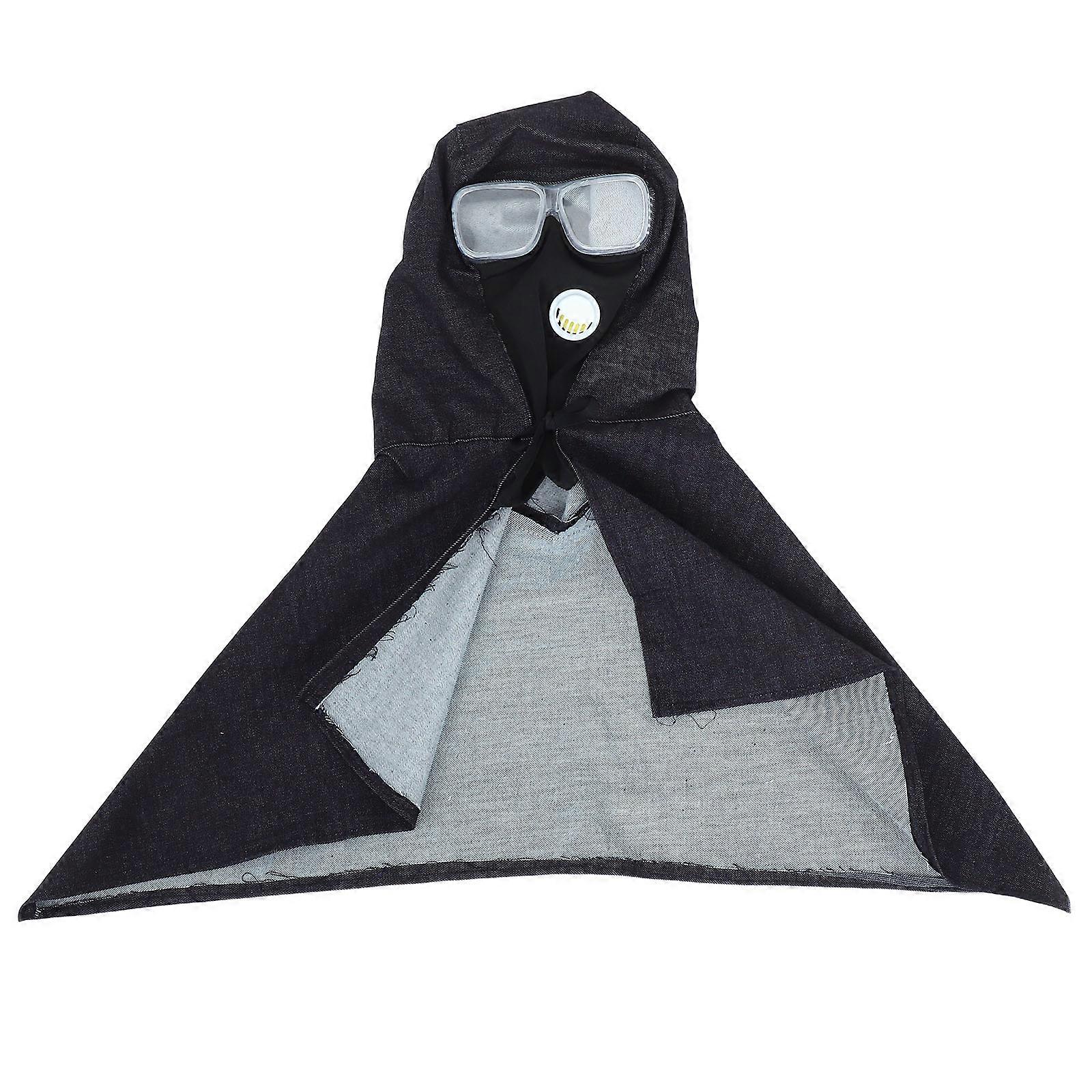 Unisex Dustproof Shawl Hood with Goggles for Working Soft Denim Gear