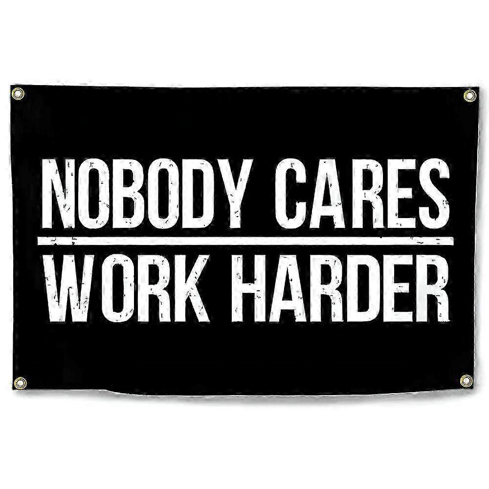 لا أحد يهتم بالعمل بجدية أكبر العلم التحفيزي للصالة الرياضية ، تصميم 3 × 5 قدم