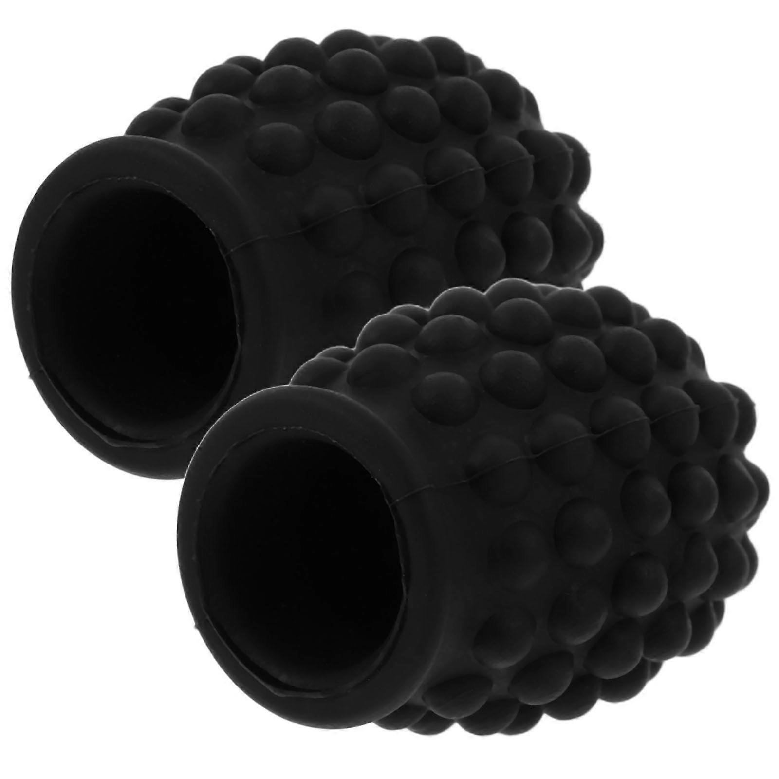 Black Silicone Drumstick Head Covers Set of 2 for Quiet Practice with Mute Effect and Noise