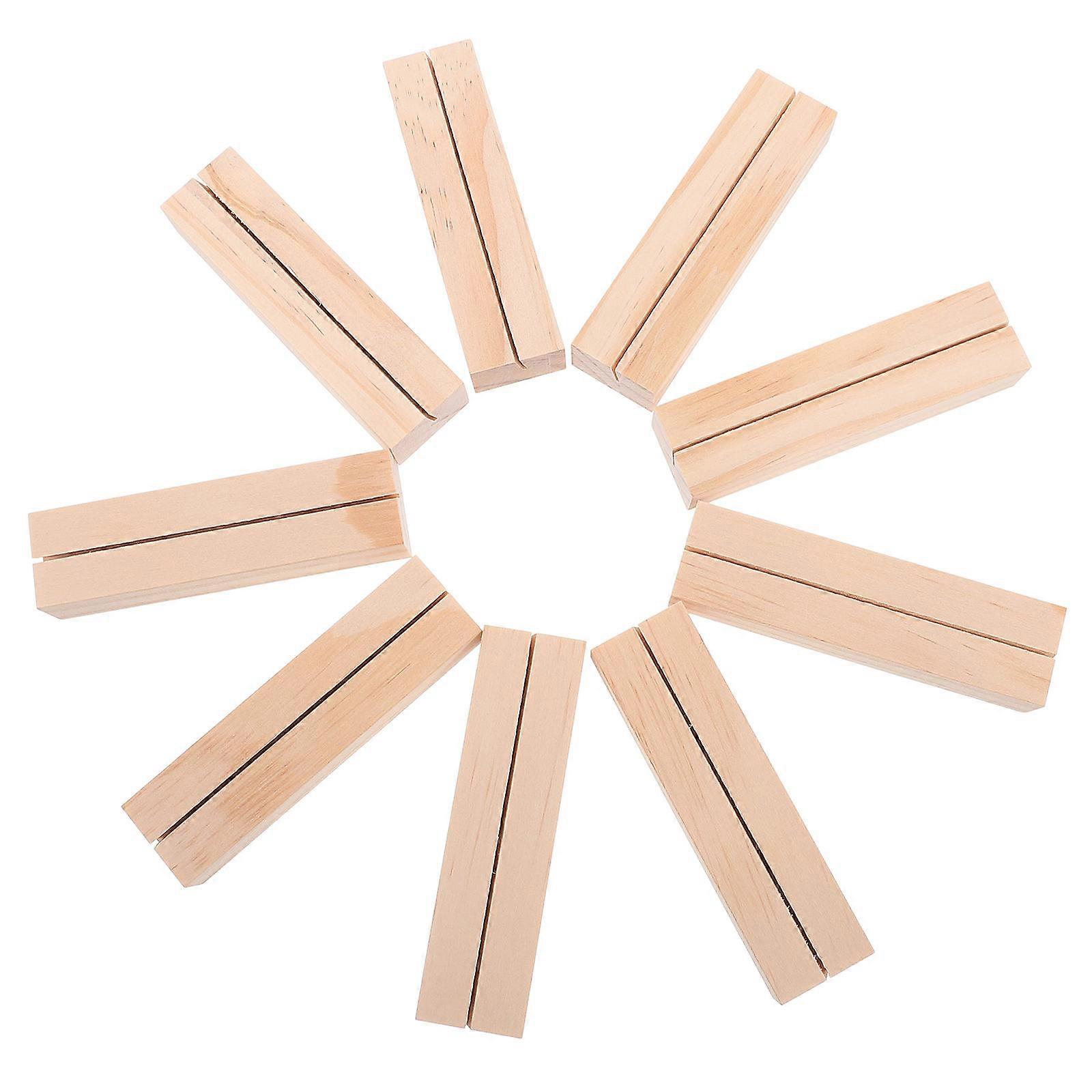 Porte-noms en bois décoratifs et élégants, couleur jaune clair, lot de 10.