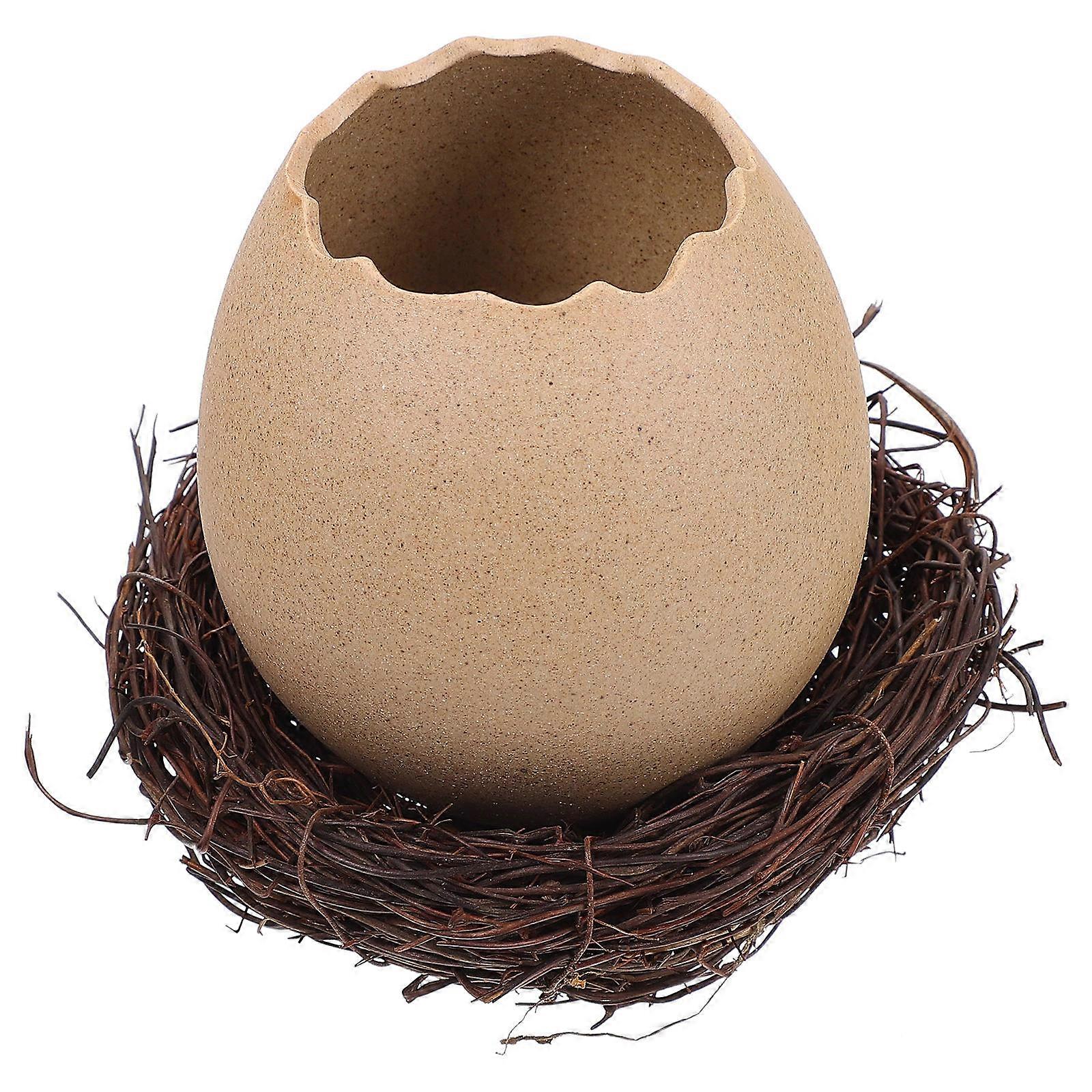 Ceramic Bird Egg Vase for Decoration 3Sets Creative Eggshell Planters