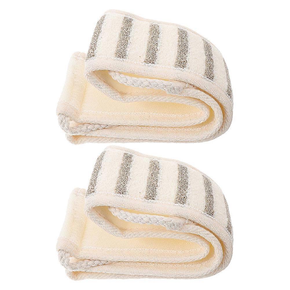 Linen Exfoliating Back Scrubber for Shower 2Pcs Bath Wash Cloth Set