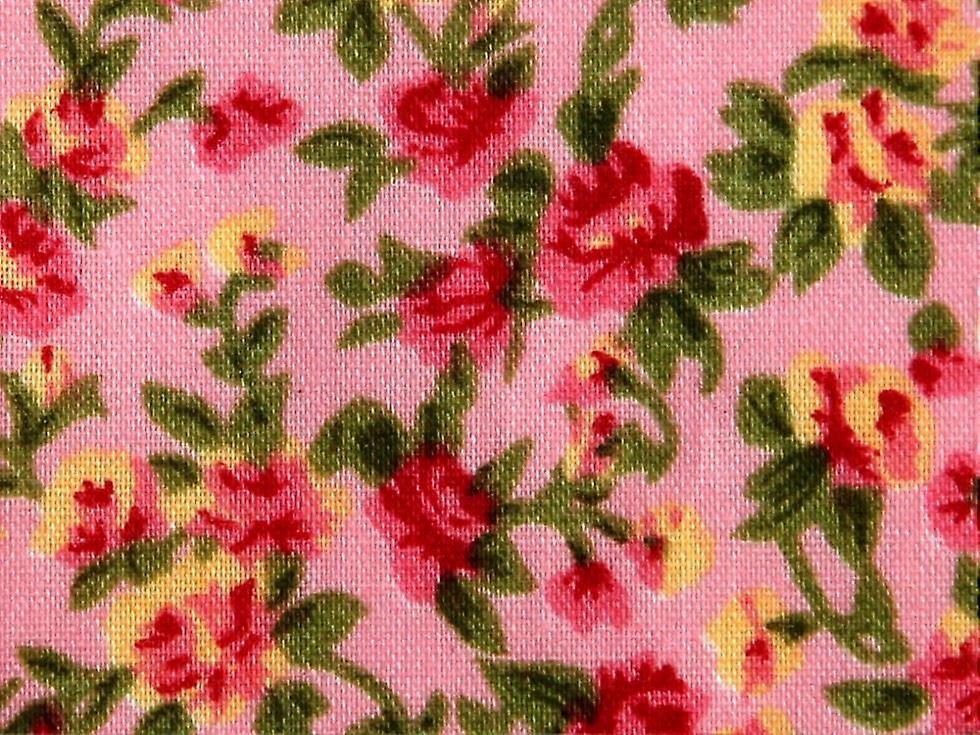Minerva Printed Polycotton Fabric Pink - per metre