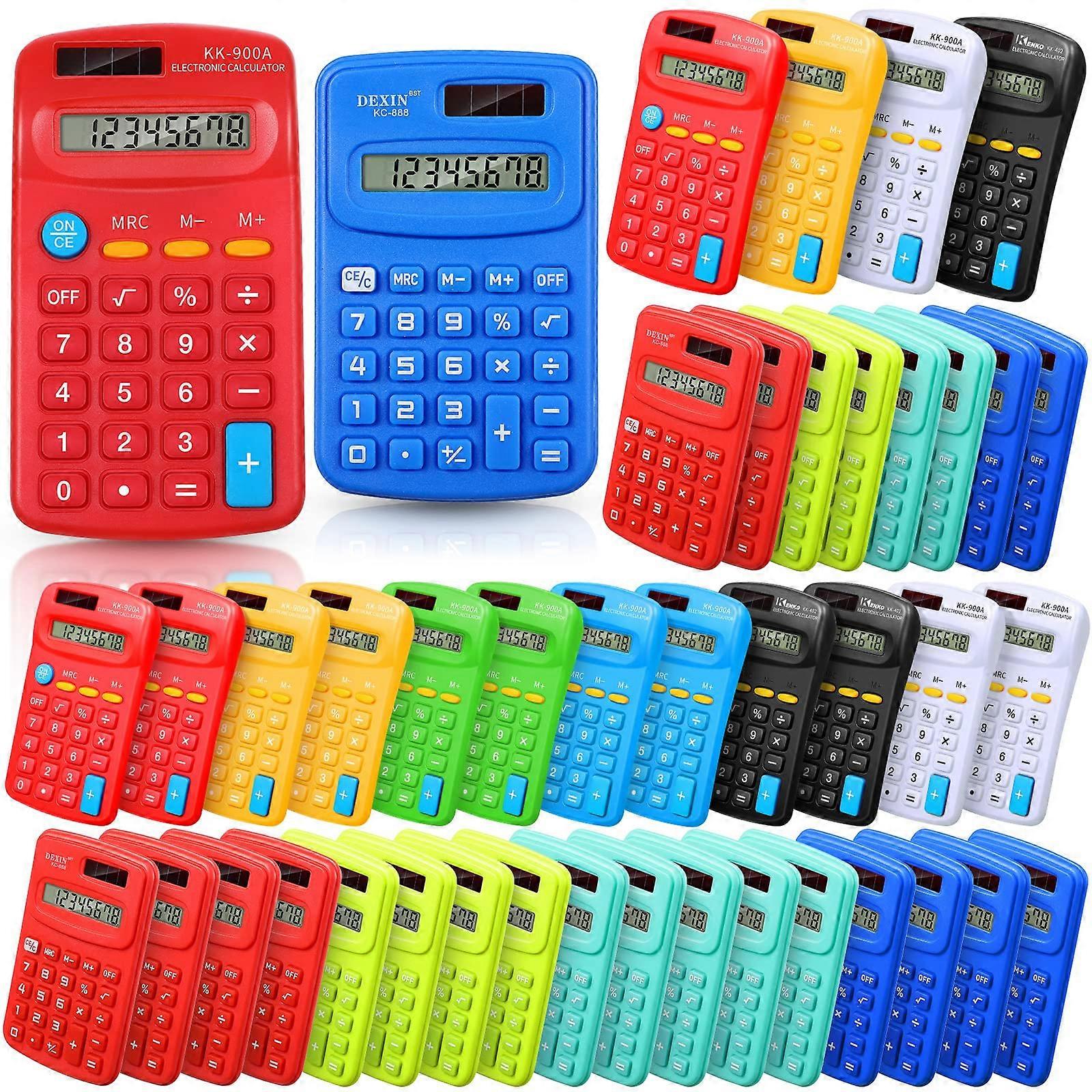 Pocket Calculator Bulk 50 Pack, Mini Calculators for Students, Classroom and Office Basic Math Functions