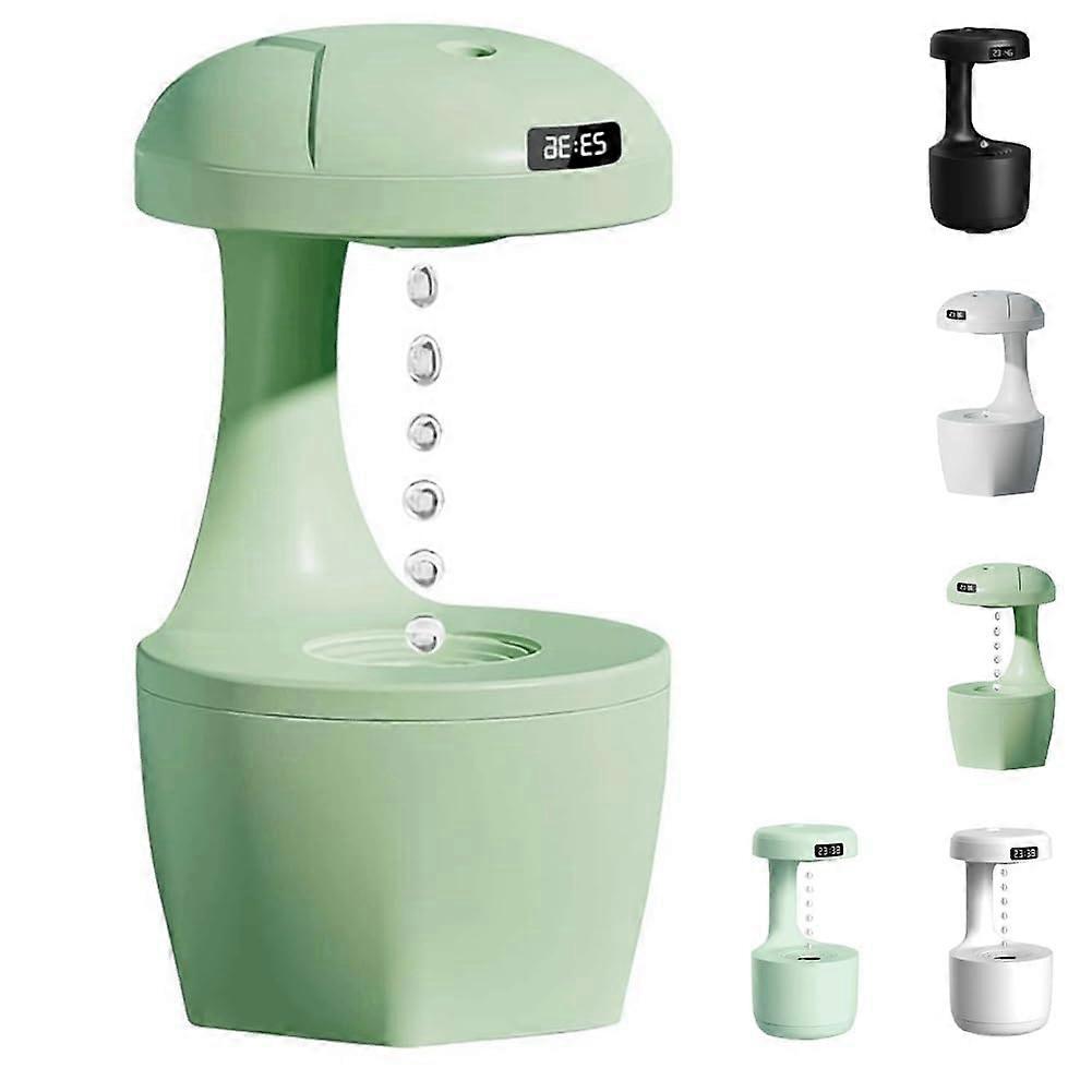 Anti Gravity Mushroom Humidifier with LED Light, 800ml Quiet Ultrasonic Bedroom Diffuser Green 2