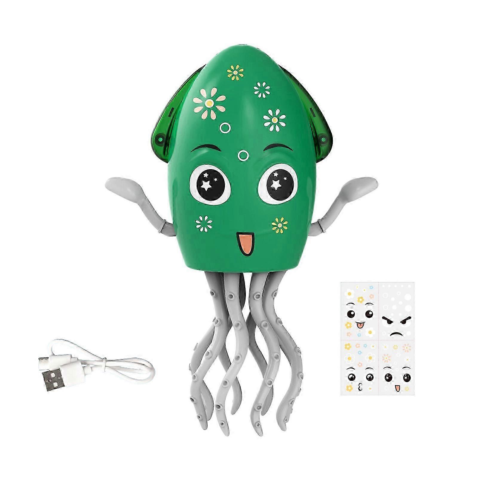 Yellow Obstacle-Avoidance Dancing Robot Octopus Toy with Music & Lights