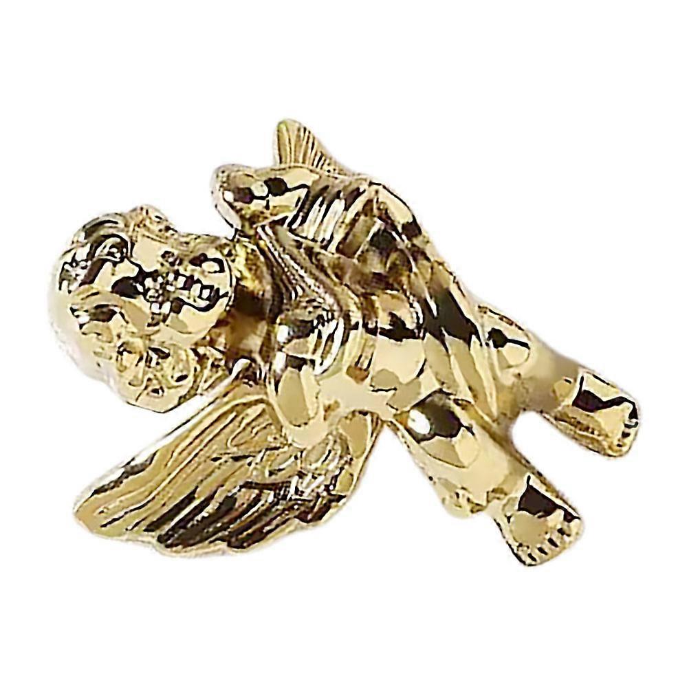 Golden Brass Angel Shape Knobs for Dressers with Right Side Orientation