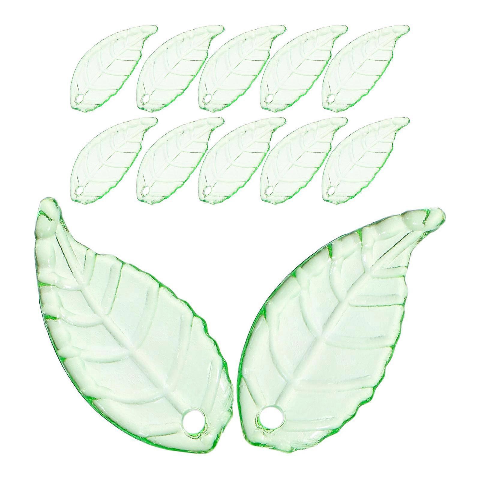 Transparent Acrylic Leaf Beads for DIY Flower Elements 200g Green Set