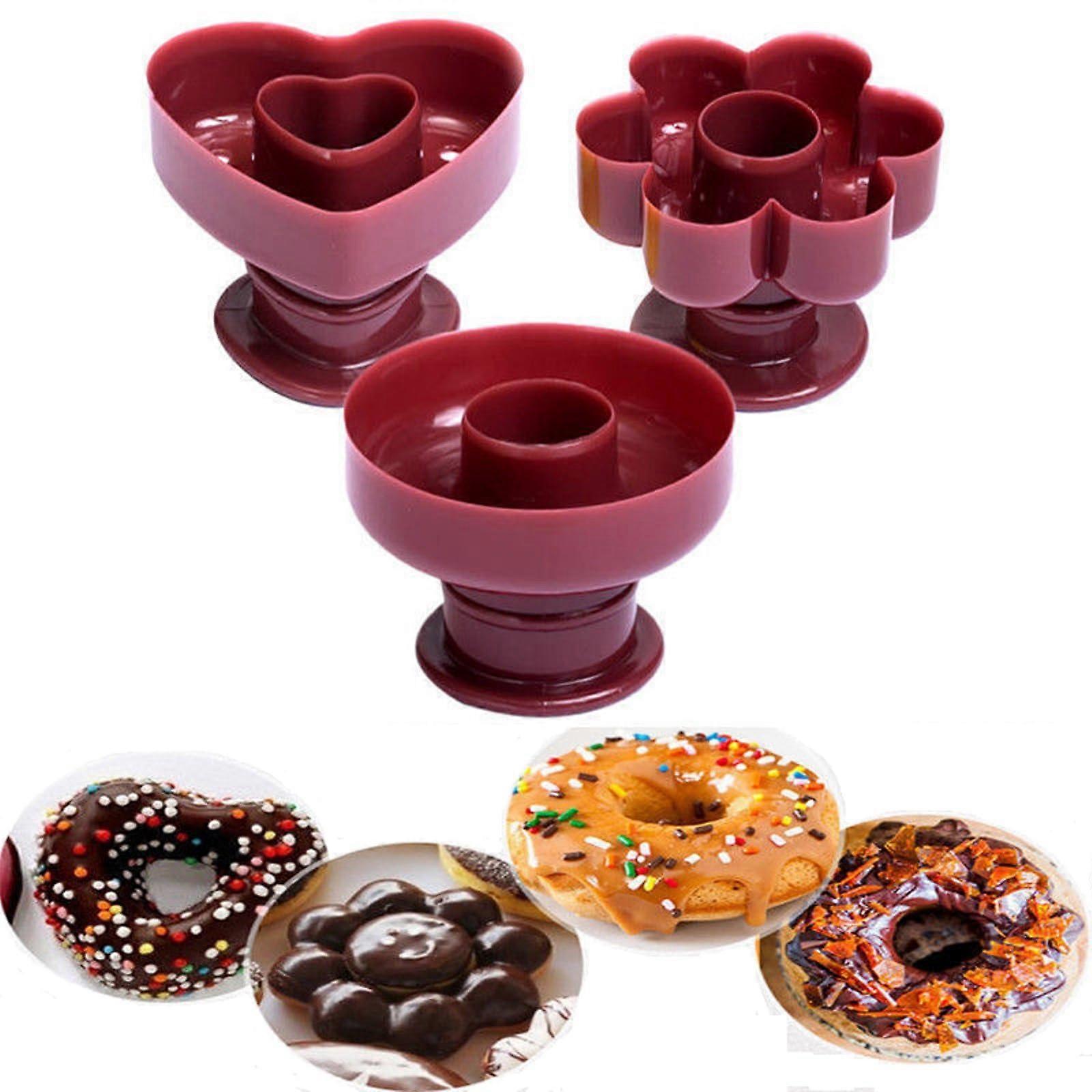 Donut Maker with NonStick Surface, 3 Styles Reusable Plastic Donut Mould for Baking Desserts
