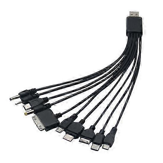 2025 USB Data Cable 1 Drag 10 Multifunctional Plug Play Widely Compatible Charge USB
