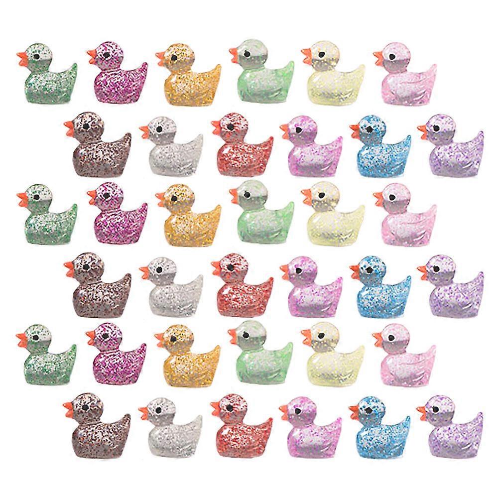 Tiny Glitter Resin Ducks for Aquarium Decoration 120Pcs Assorted