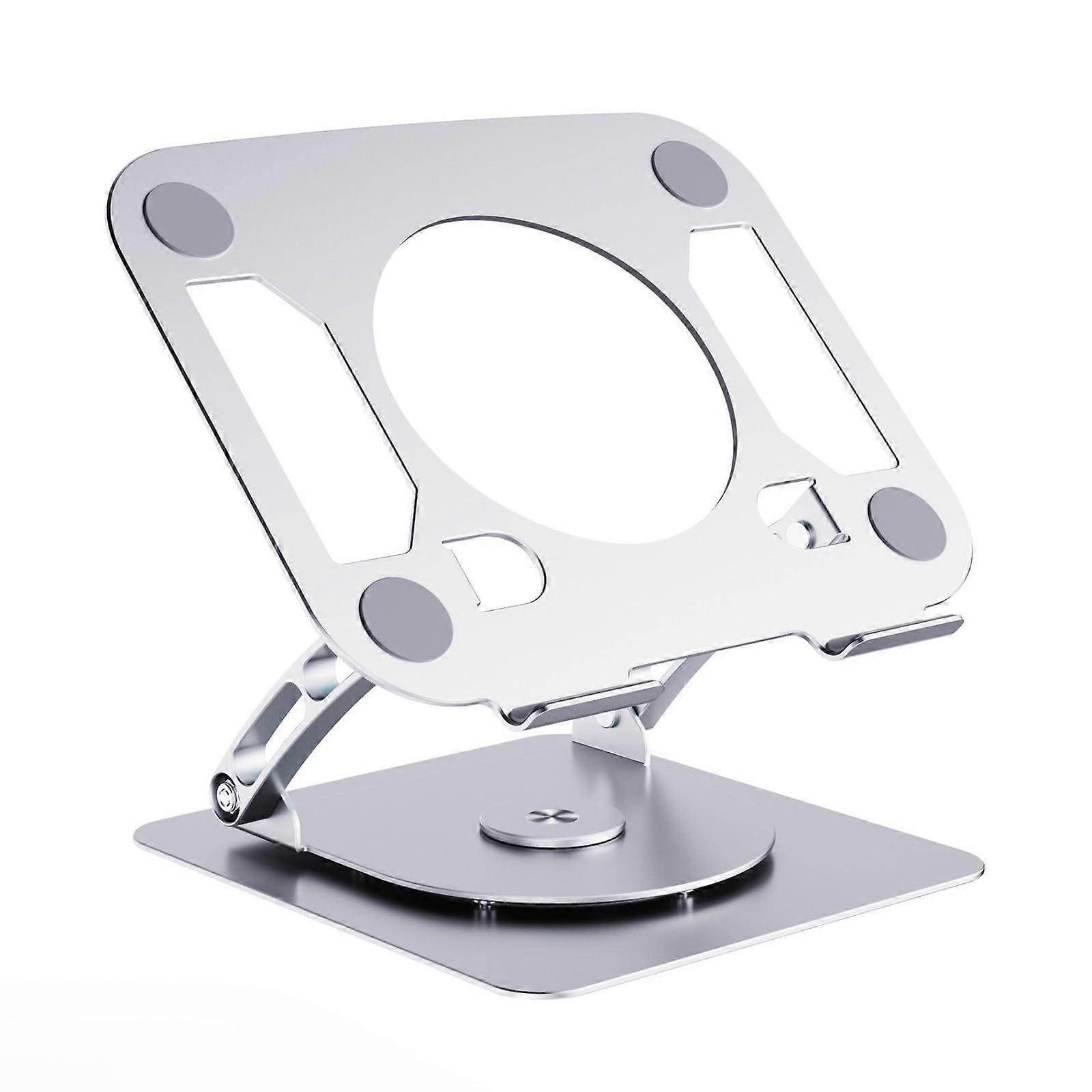 Laptop Stand and Cooling Pad with Adjustable Height, 360° Cooling Design, AntiSlip Base, Silver