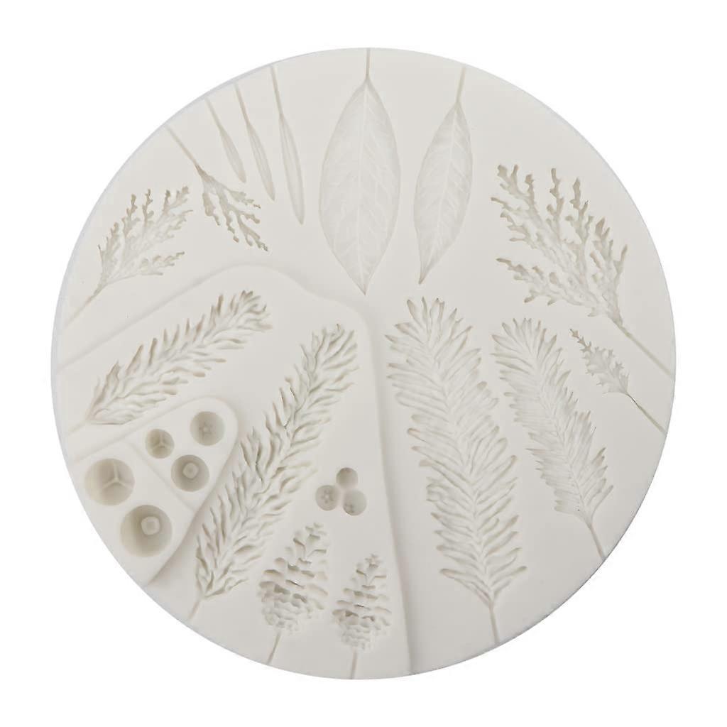 Silicone Chocolate Molds Pine Leaf Fondant Cake Decorating Nonstick Reusable Baking Mold