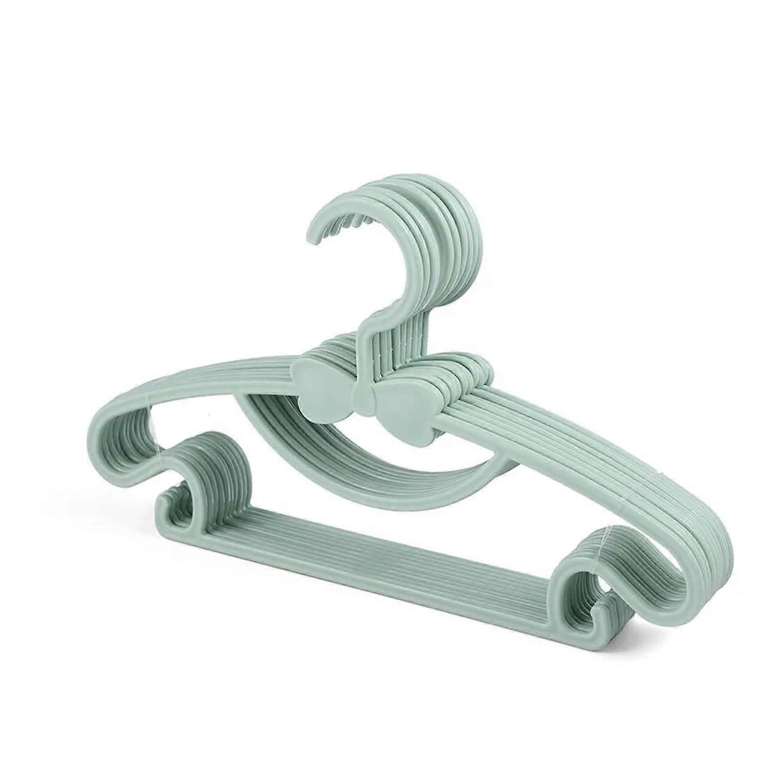 10pcs NonSlip Suit Hangers SpaceSaving Windproof Plastic Clothes Hangers Green