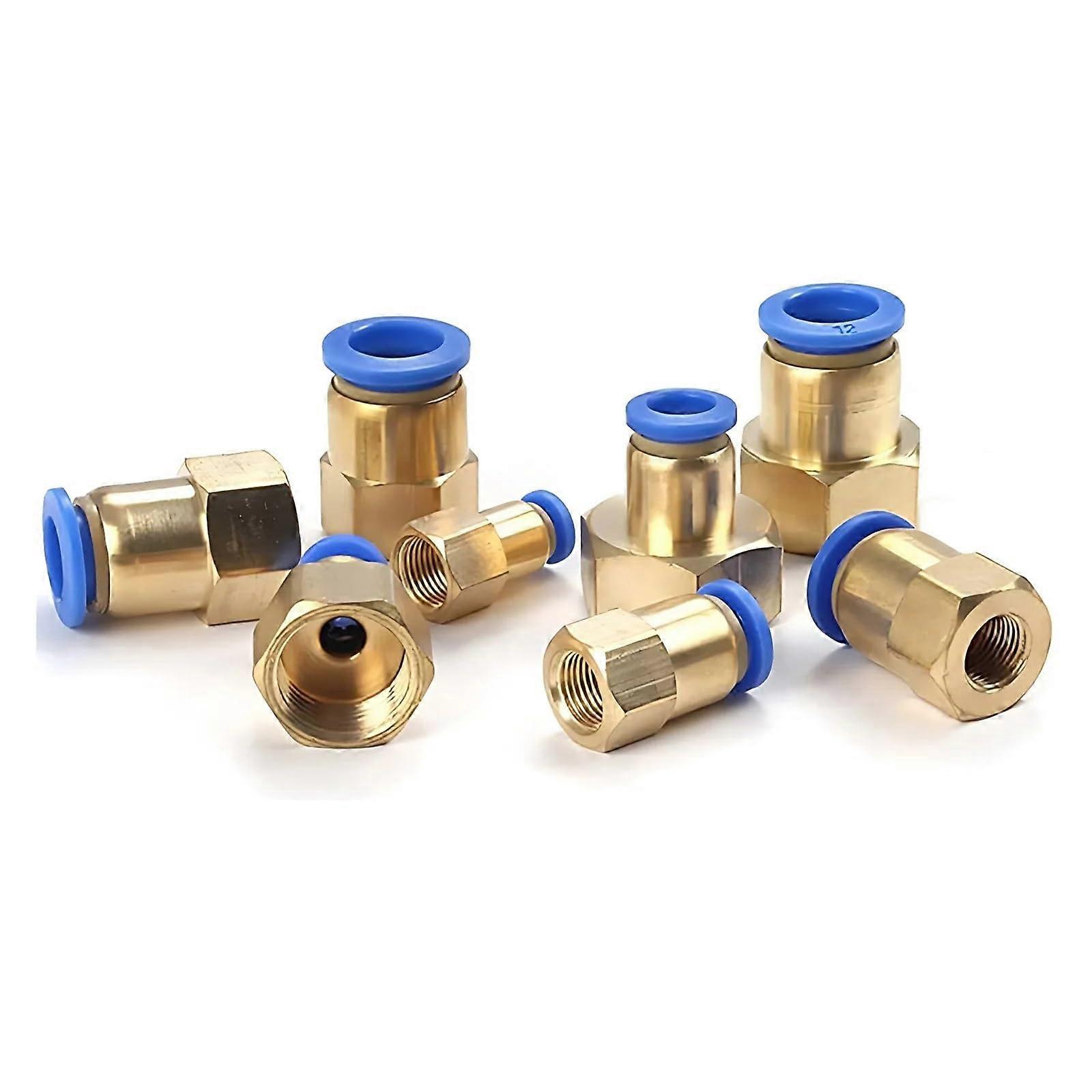 50PCS PCF604 Brass Pneumatic Hose Connector Set Female Thread Quick Connection LeakProof
