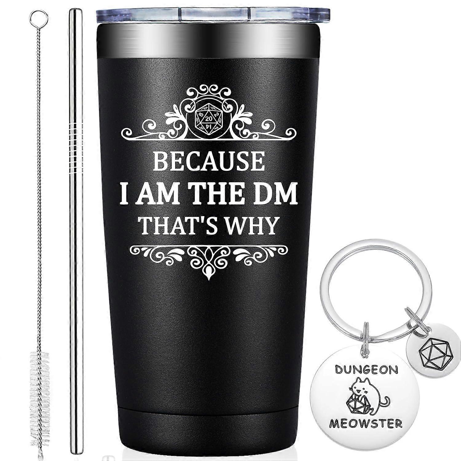 Tumbler 20oz Black with DoubleWall Insulation, Gift for Gamers