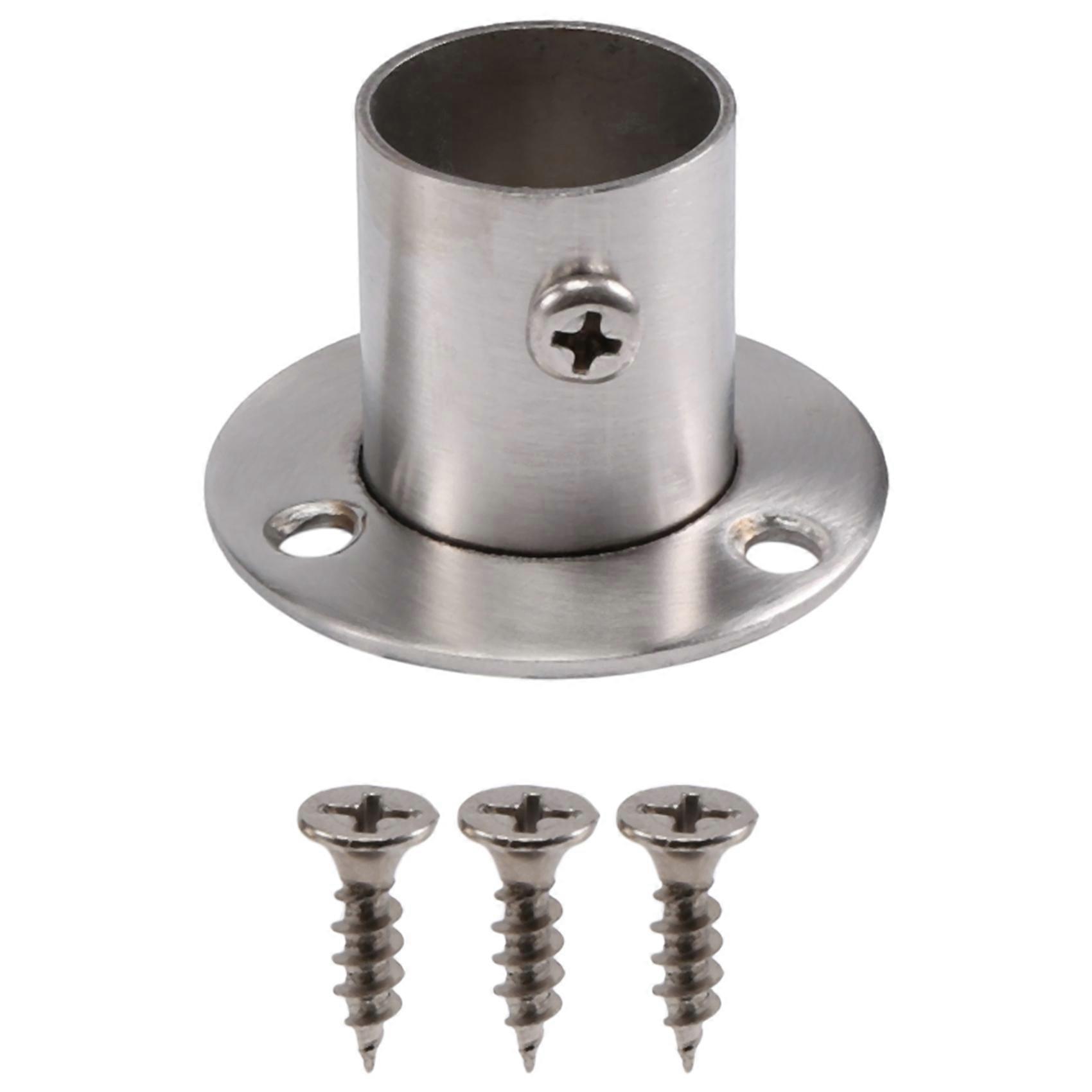 Closet Wardrobe 22mm Dia Pipe Hanging Rail Rod End Support Bracket