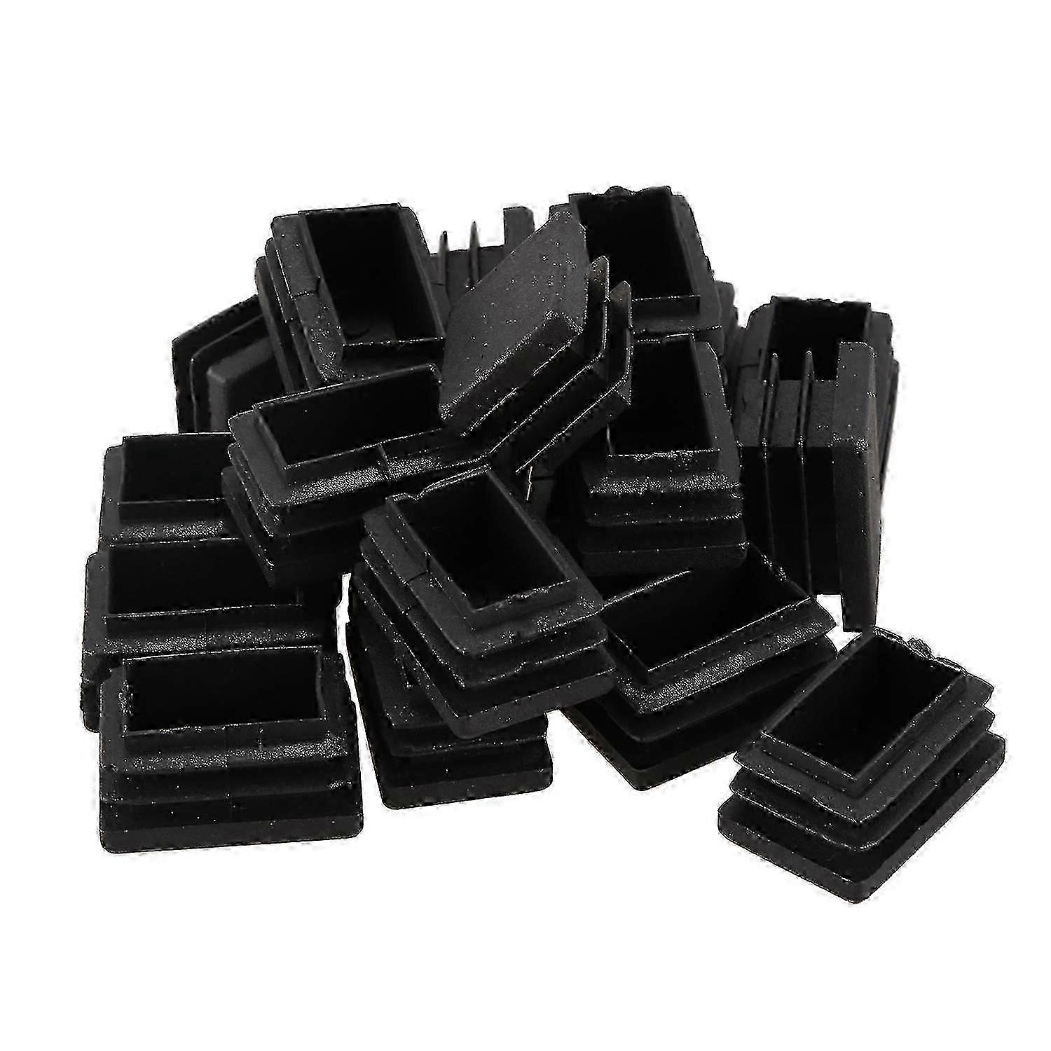30mm x 20mm Rectangular Plastic End Caps for Threaded Pipe Tubes Pack of 20