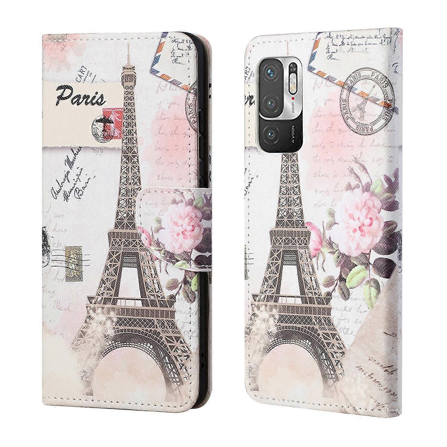 Pattern Printing Cross Texture Wallet Stand Design Leather Phone Case Shell for Xiaomi Redmi Note 10