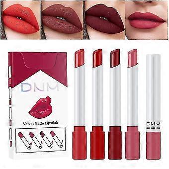 4 Pack Mini Cigarette Color Changing Change Lipstick Sets,dnm Little Tube Red Lipstick For Women Labiales Matte