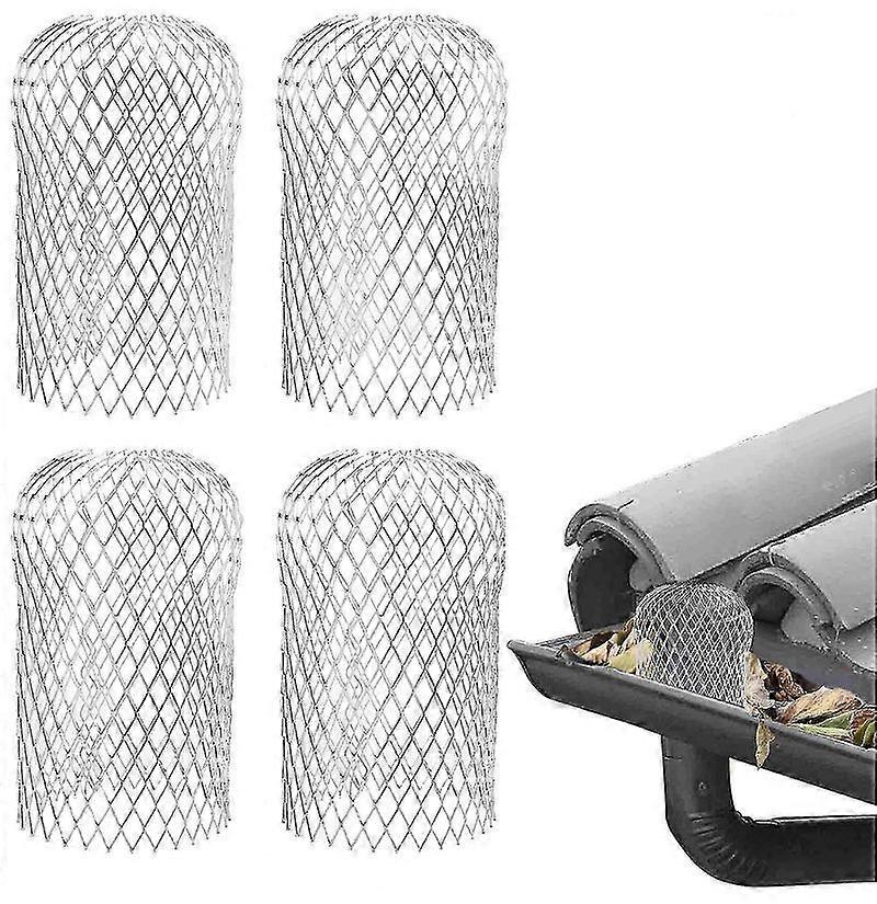 4 Pcs Gutter Guards - Aluminum Gutter Downspout Guard, Expandable Leaf Strainer Gutter Screen