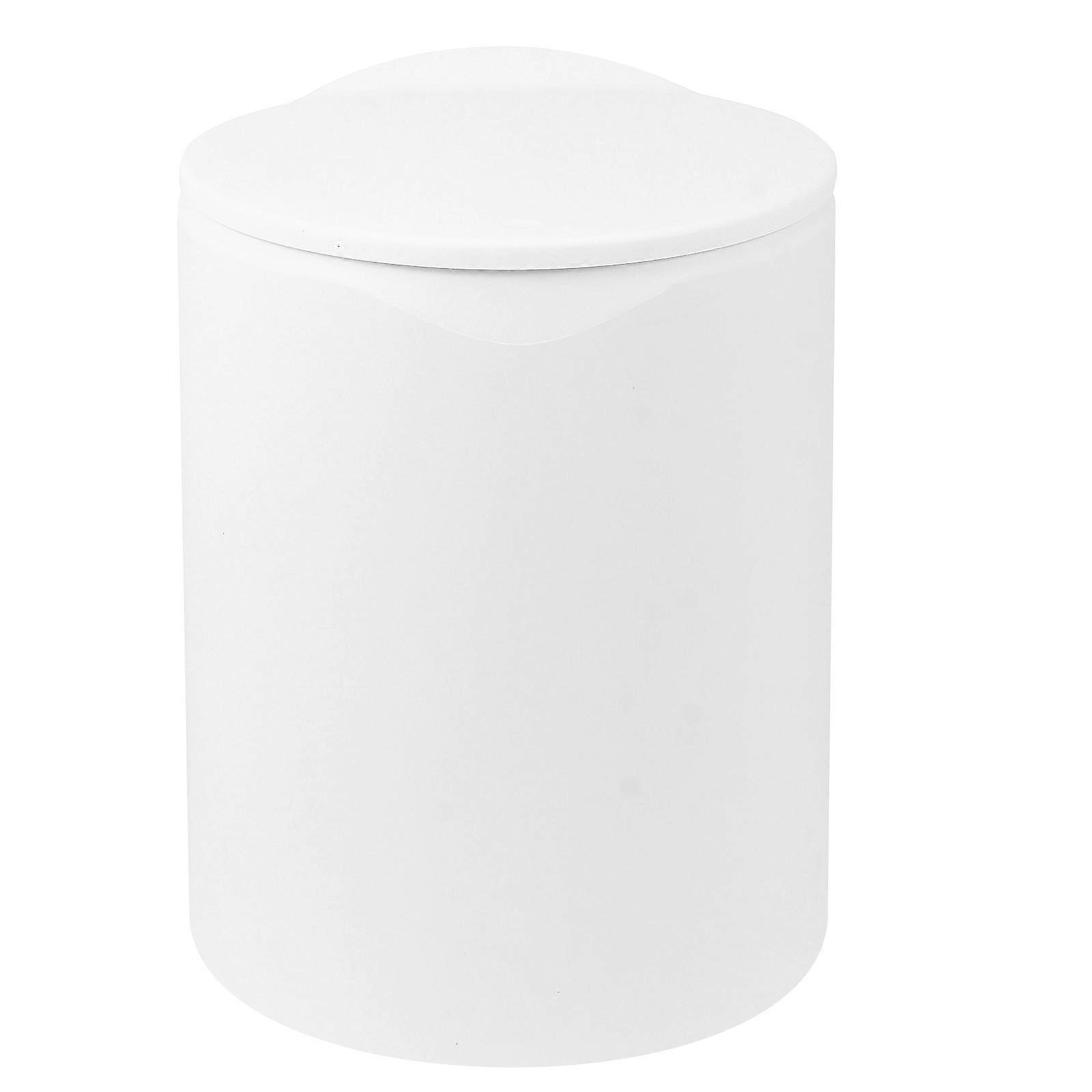 Nordic Style Push Trash Can for Home Use 1Pcs White Plastic Container