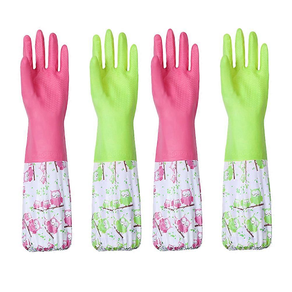 Waterproof Gloves Kitchen Cleaning Gloves for Protection Use 2Pair with Drawstring