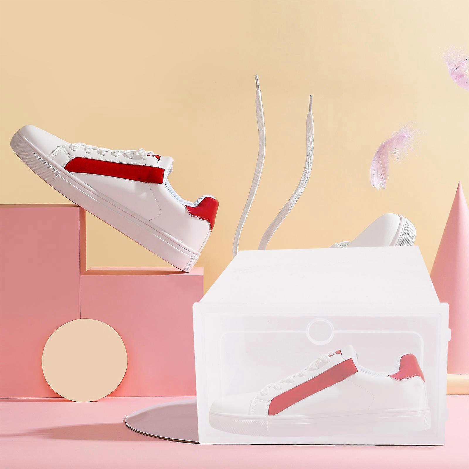 Shoe Container Organizer for Shoes Storage 12Pcs Stackable White Plastic Boxes