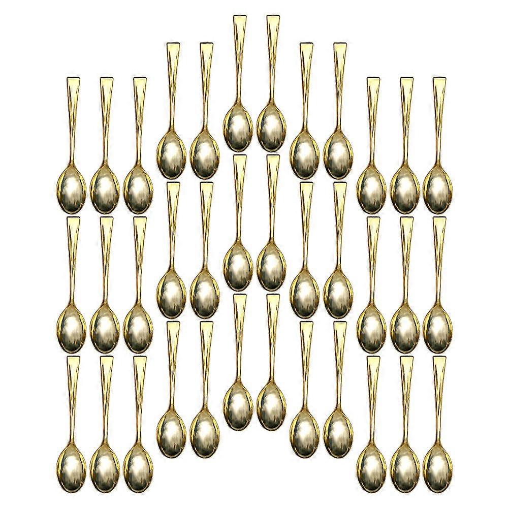 Golden Ice Cream Spoon for Party Tableware with 100Pcs Spoons