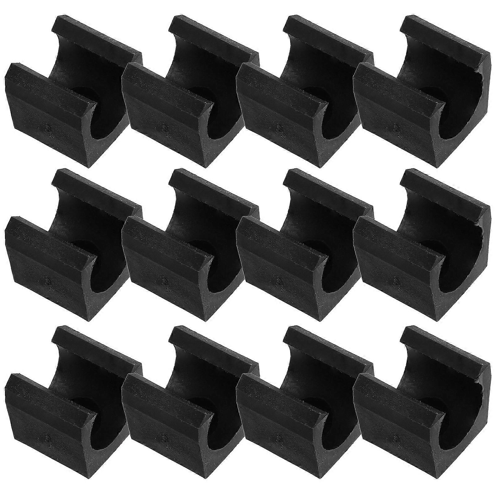 Wall Mount Pool Cue Holder Clamp in Black Plastic 15Pcs Set