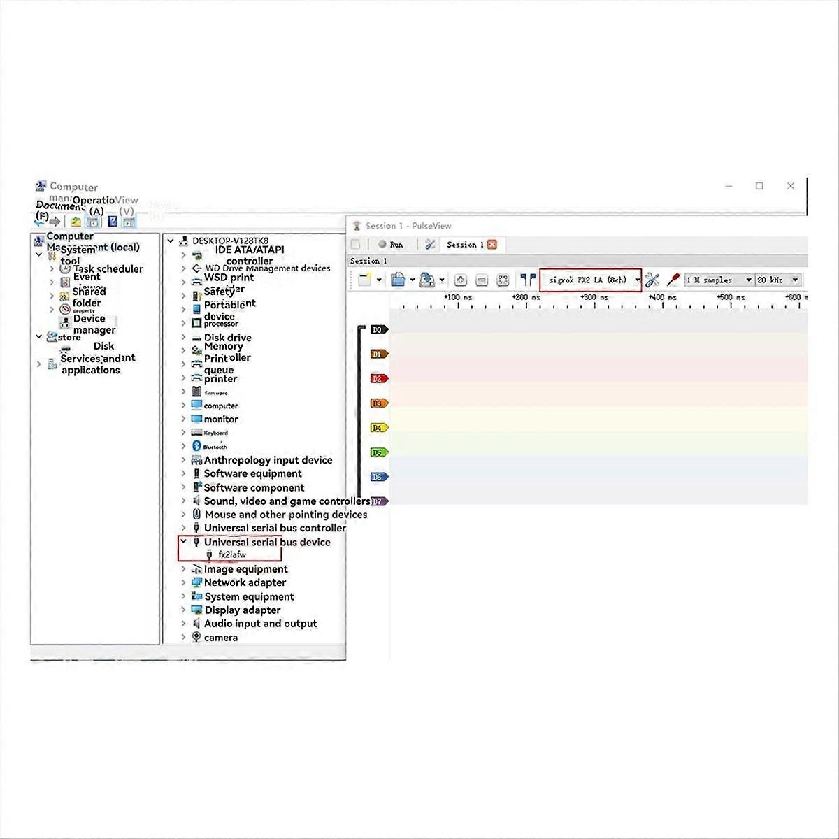 NanoDLA Logic Analyzer Kit TYPE-C SCM ARM FPGA Debugging Protocol Analyzer 24MHz SampleRate 8CH Open Source
