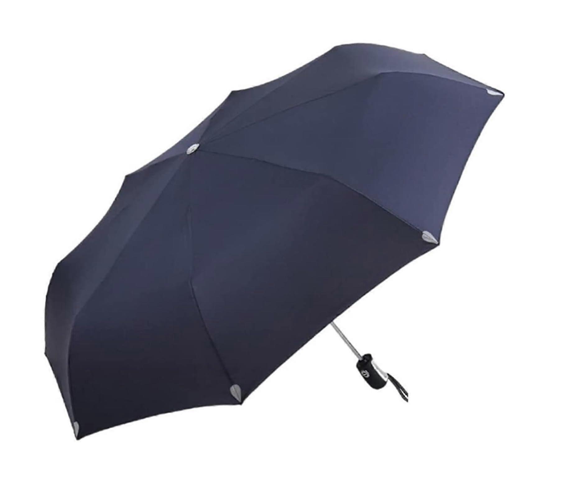 Windproof Folding Umbrella Automatic Open Compact Travel Navy Blue Professional