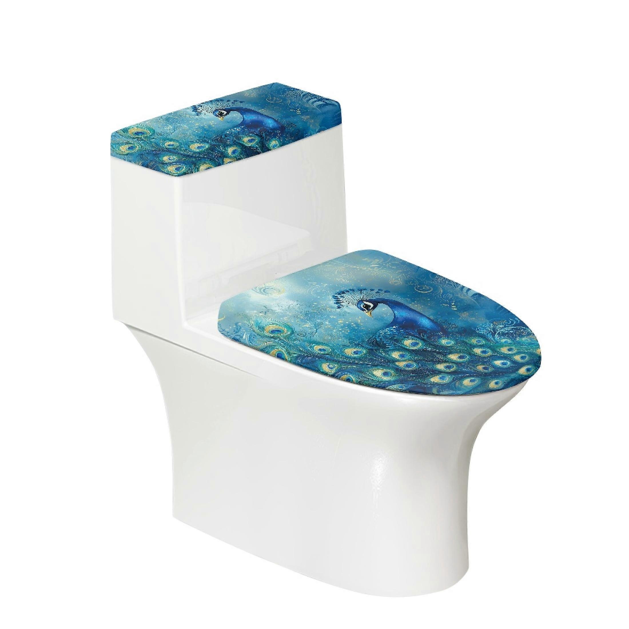 2-teiliger elastischer WC-Deckel mit Stretch für Universal Peacock